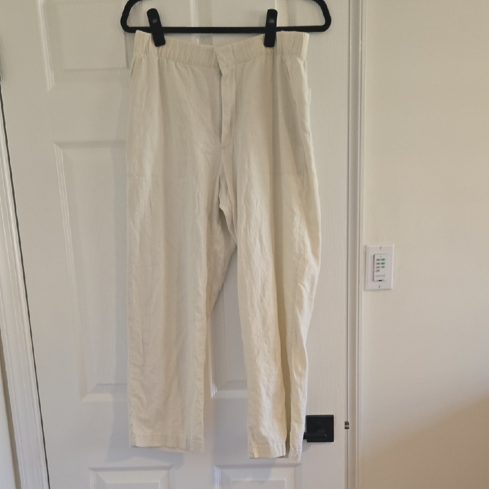 GAP Women's Natural Linen Blnd Pants